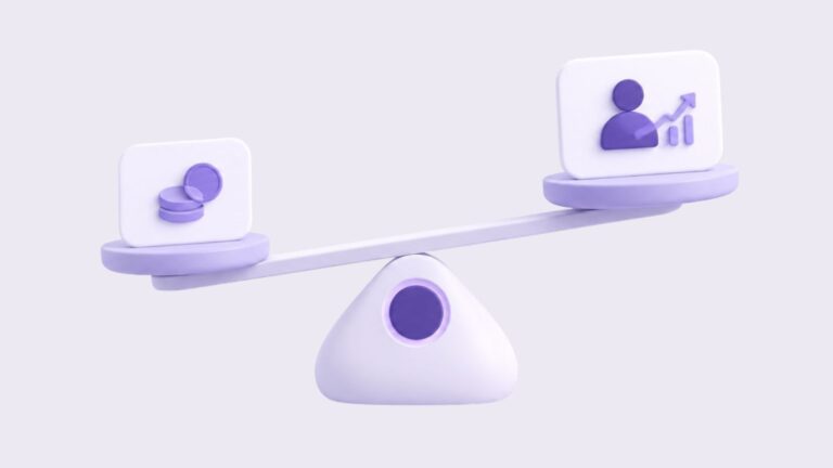 Illustratie van de balans tussen advertentiebudget en resultaat